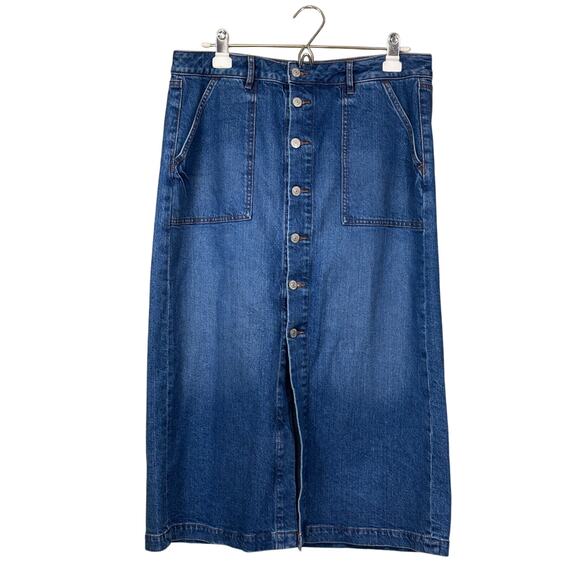 Denim button front maxiskirt, 12 - Picture 1 of 5